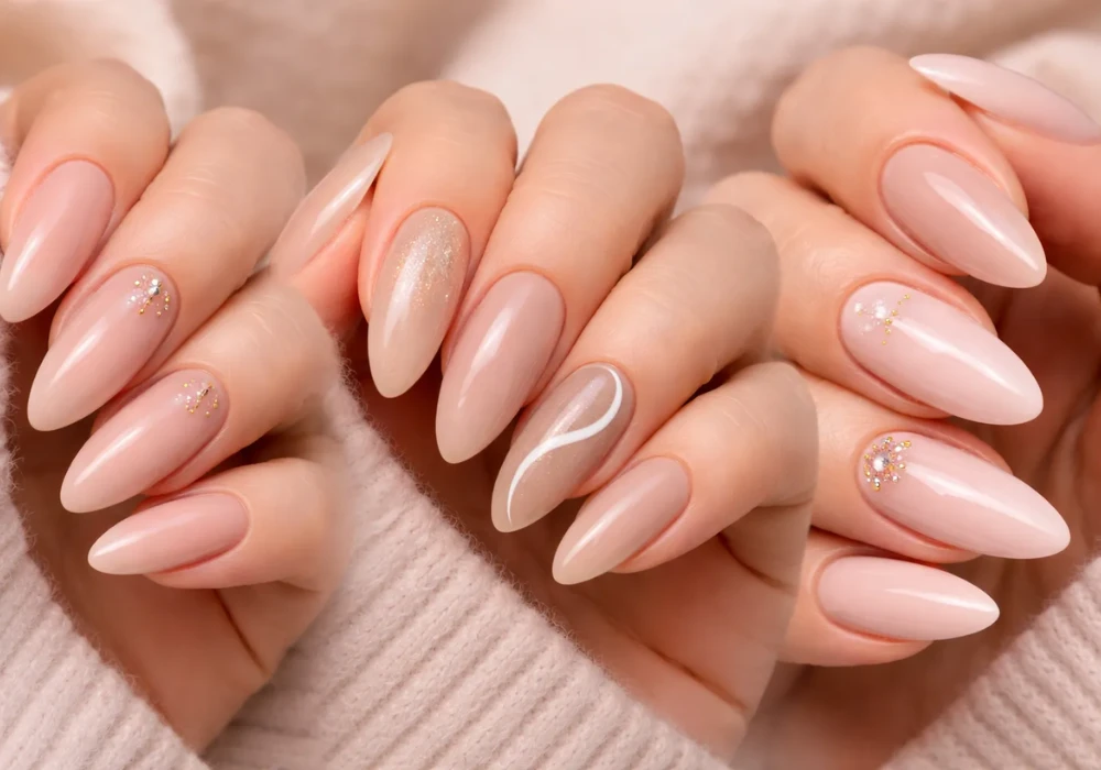 nude summer almond nail ideas for everyday elegance