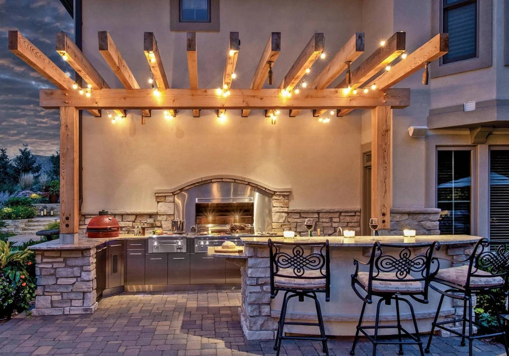 outdoor kitchen lighting ideas for summer evening cooking