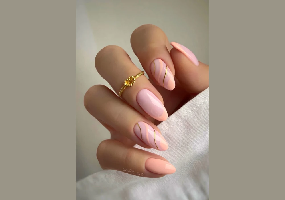 soft matte peach nails