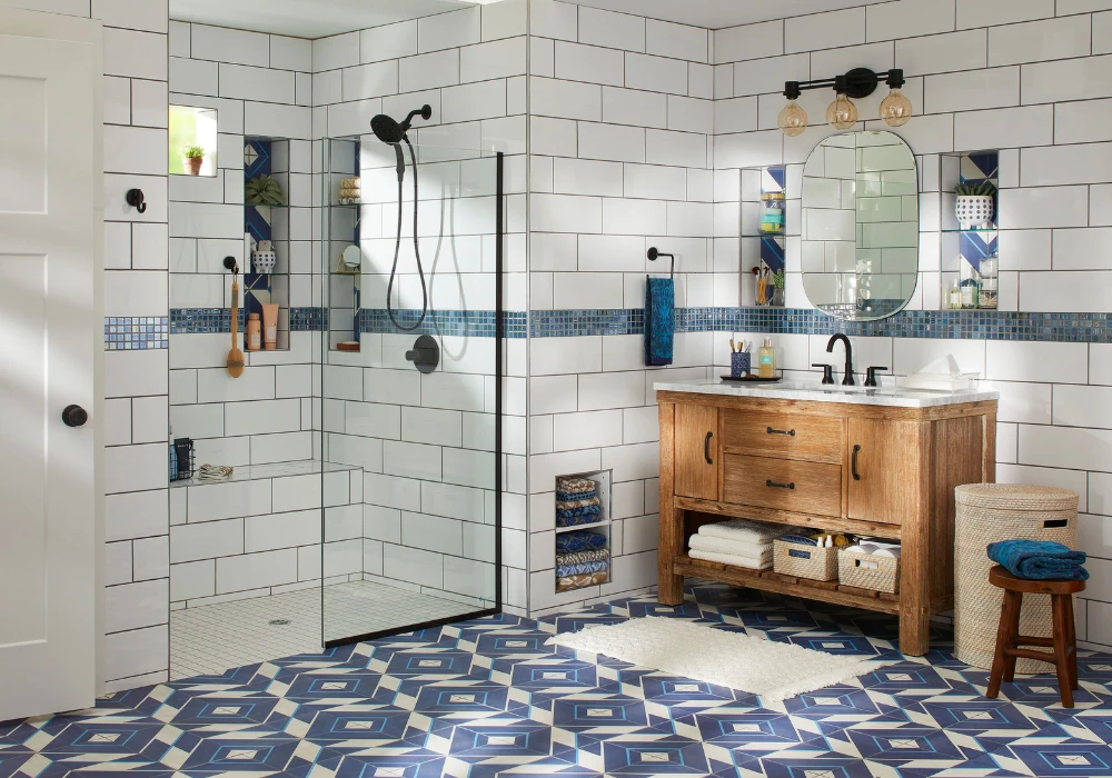 subway tile bathroom design for classic style