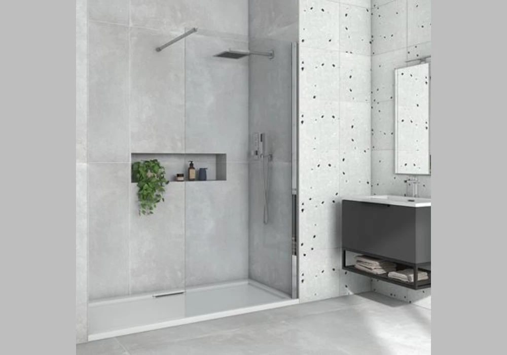 walk-in shower with glass panels for a modern look