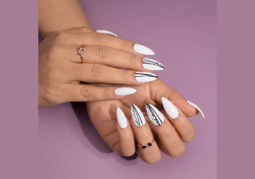 white acrylic nails