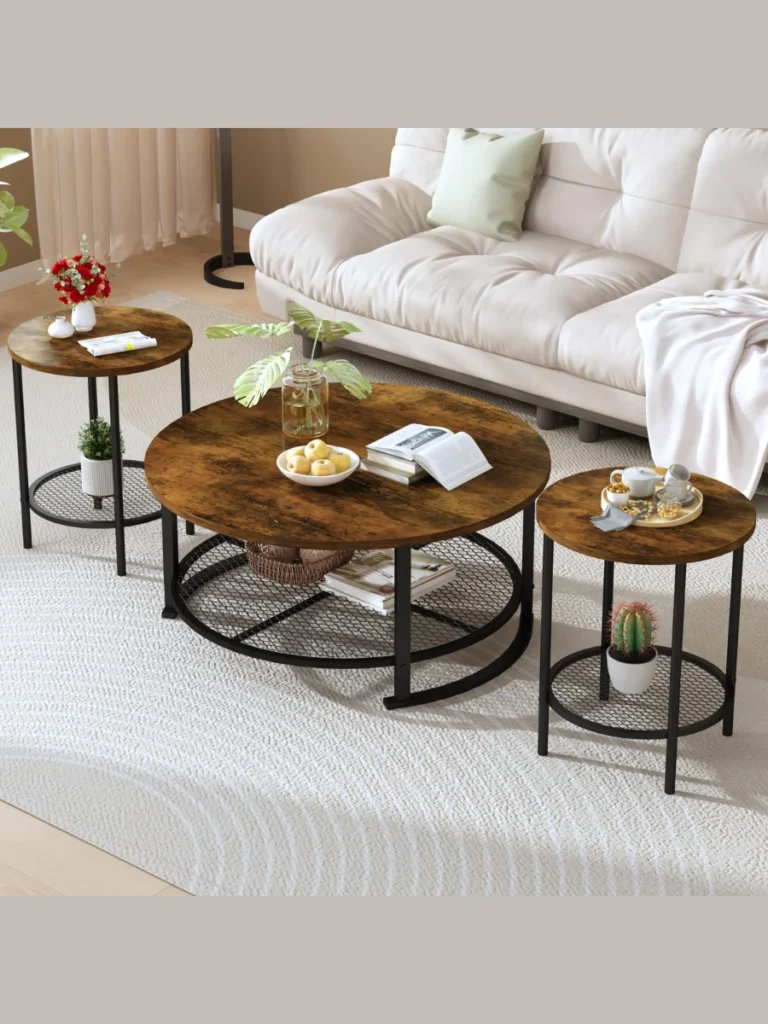 3-Piece Rustic Coffee And Side Table Sets