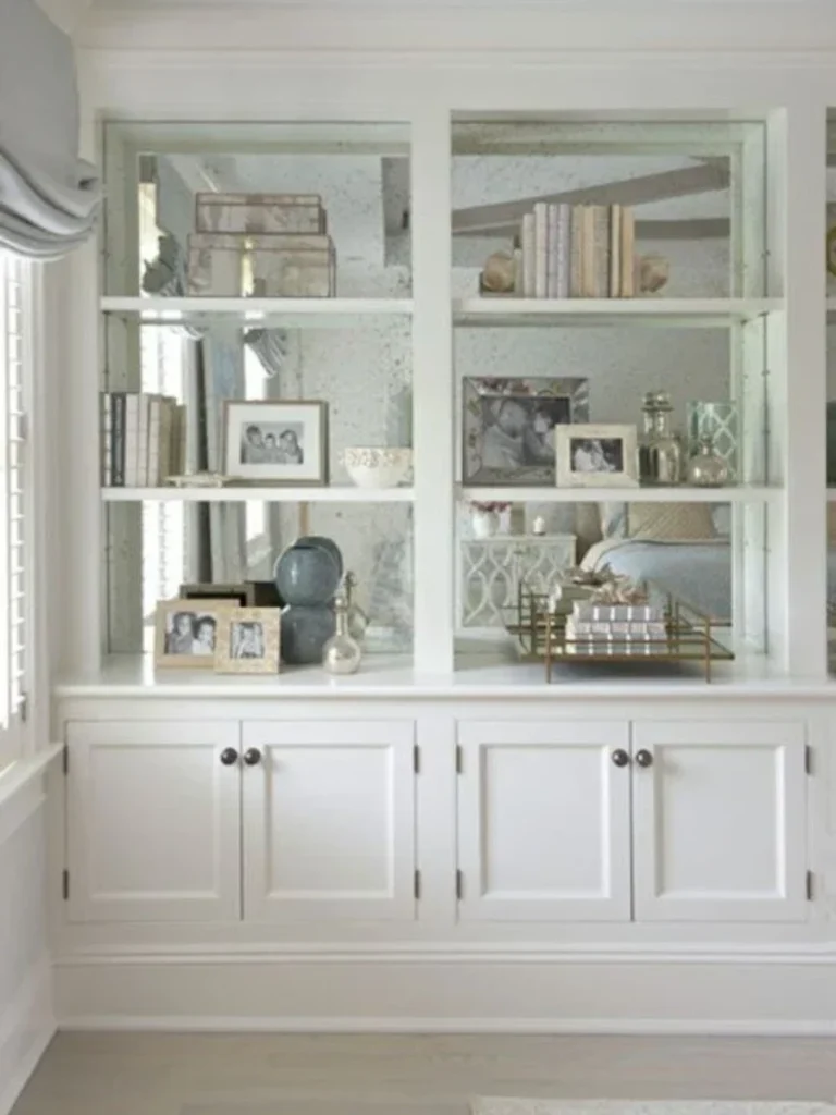 Adding Elegance with Mirrored Back Shelves