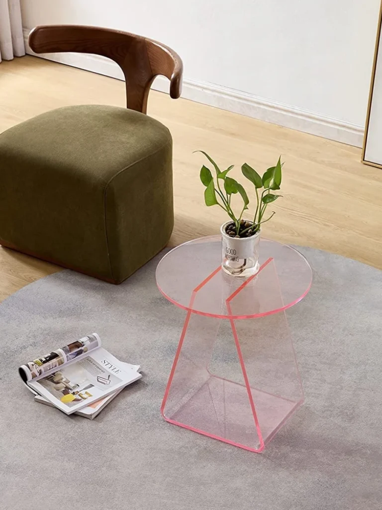 Adding Neon Acrylic Side Tables for a Modern Edge