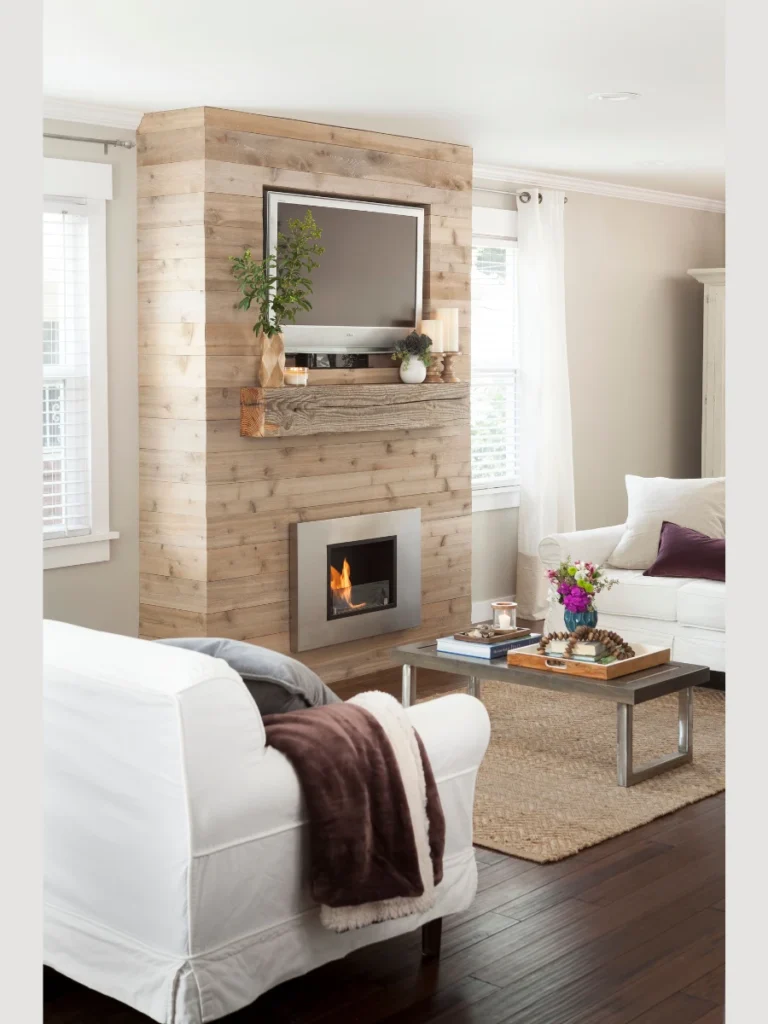 Affordable Shiplap And Wood Mantel Refresh