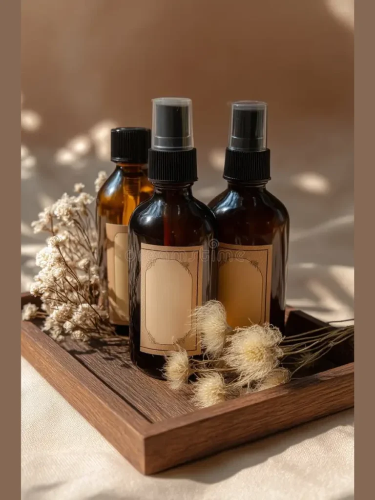 Amber Glass Bottles Catch Natural Sun