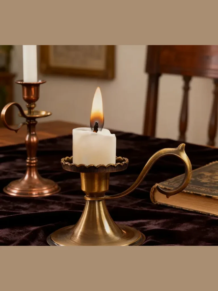 Antiqued Copper Chamberstick Dishes