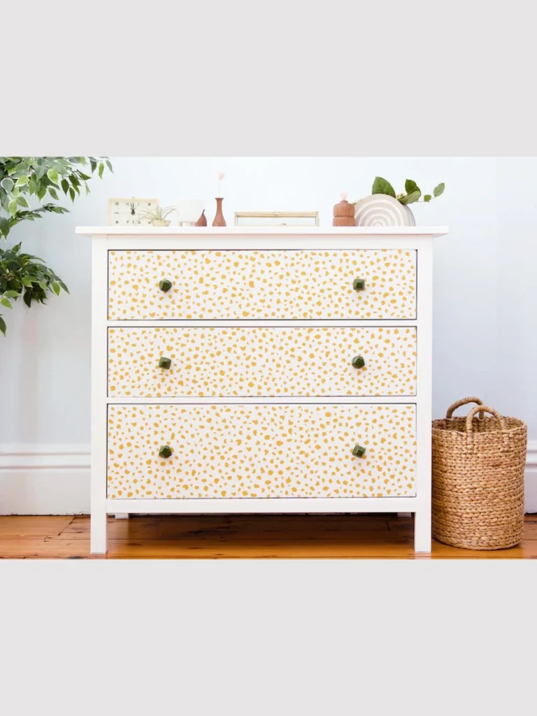 Applying Peel and Stick Wallpaper to Drawer Fronts