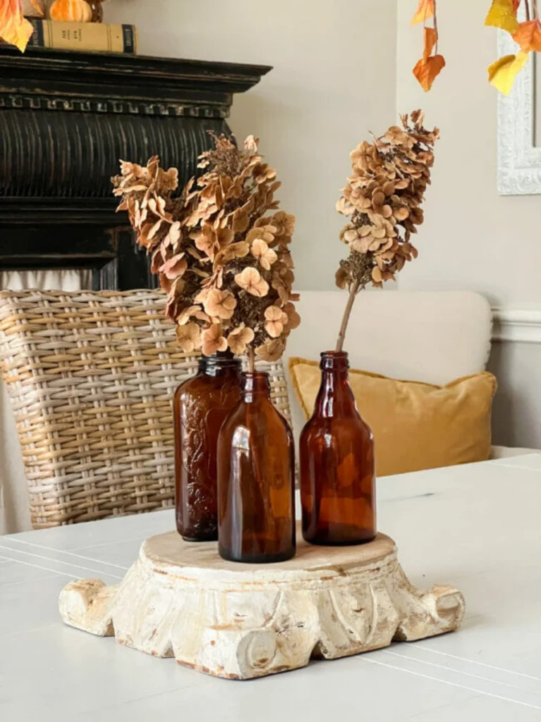 Balancing Surfaces with Amber Glass Vases