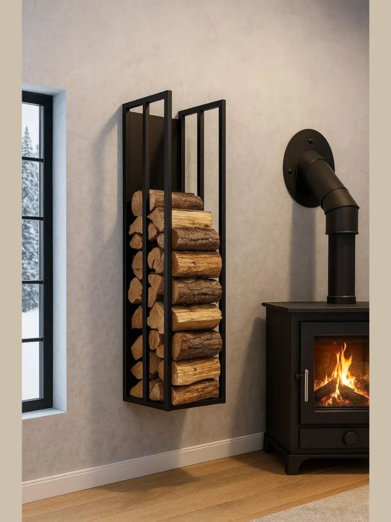 Blackened Steel Corner Wood Boxes