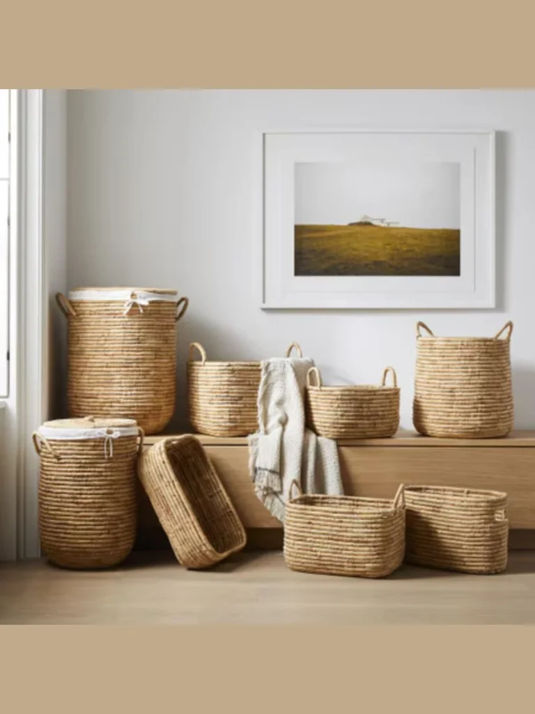 Braided Seagrass Baskets for Floor Storage