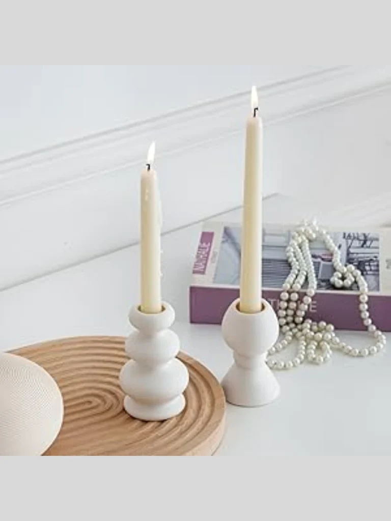Braided White Ceramic Block Trios