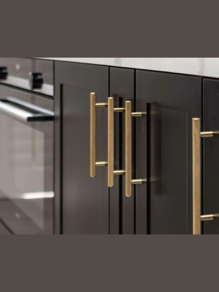 Brushed Brass Knurled T Bar Pulls