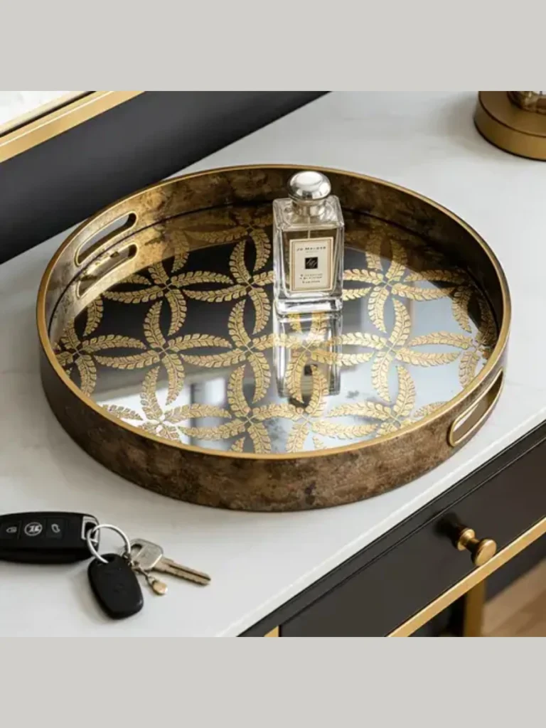 Brushed Brass Trays Organize Small Clutter
