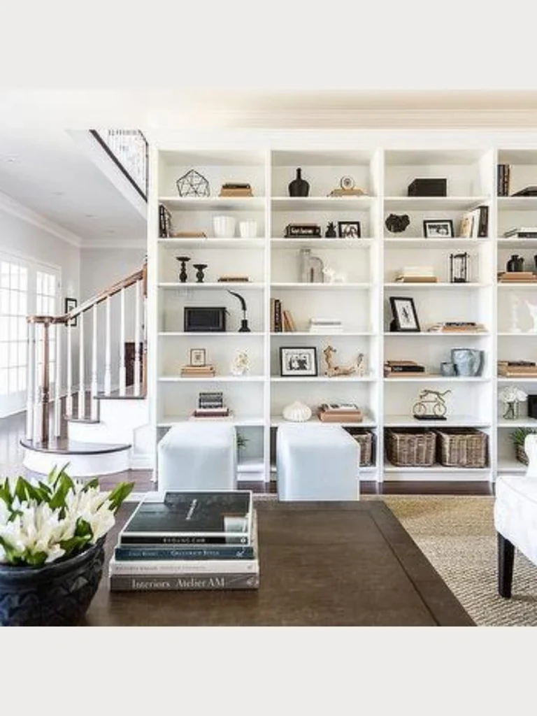 Built-In Style Floor To Ceiling Bookshelves