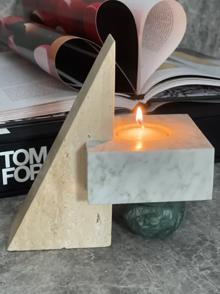 Carved Soapstone Geometric Pyramids