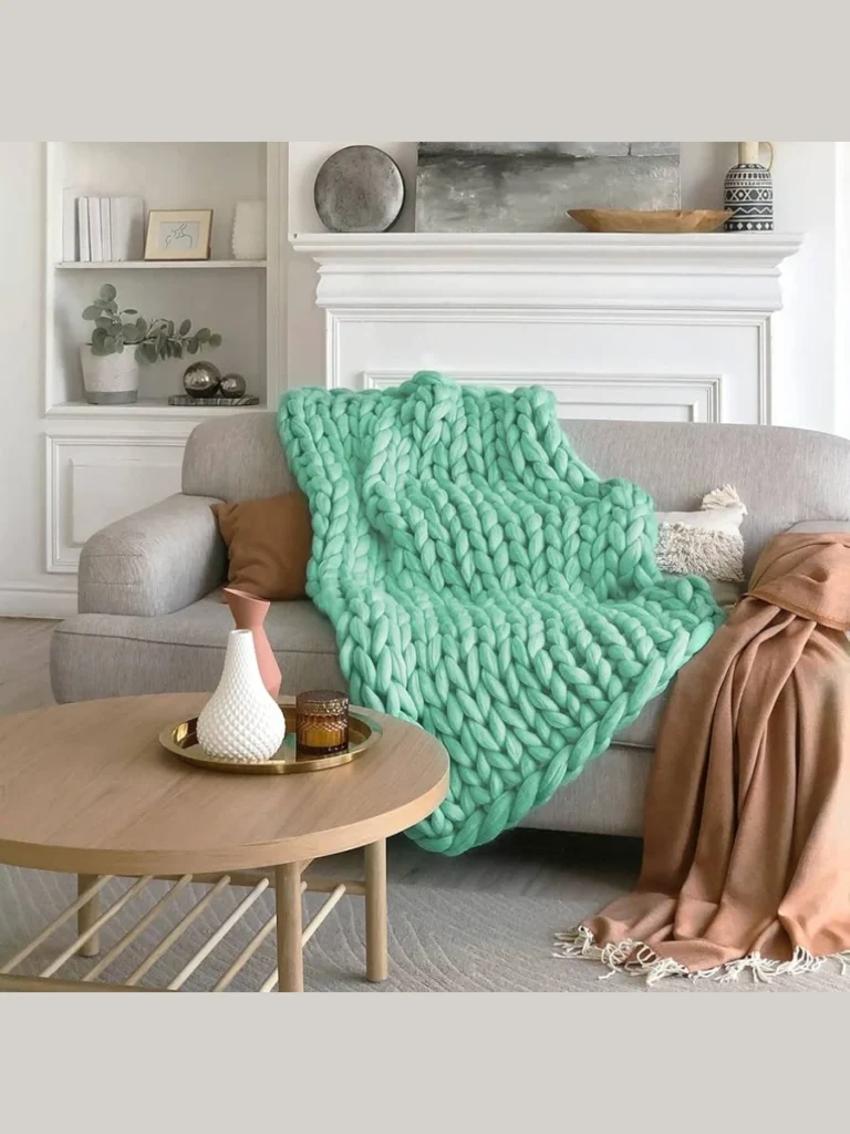 Chunky Merino Wool Cable Knit Throws