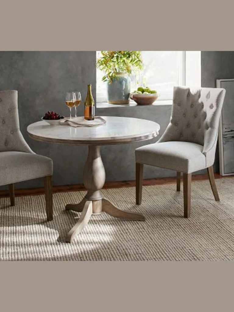 Circular Marble Topped Pedestal Tables