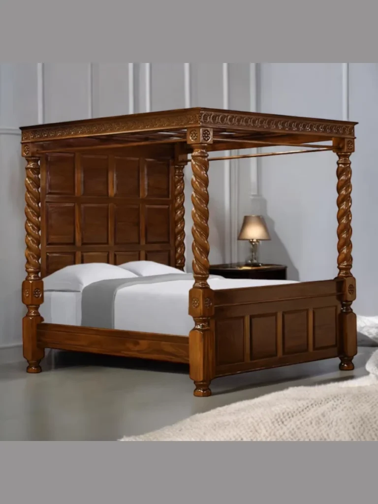 Classic Four Poster Carved Wood Beds