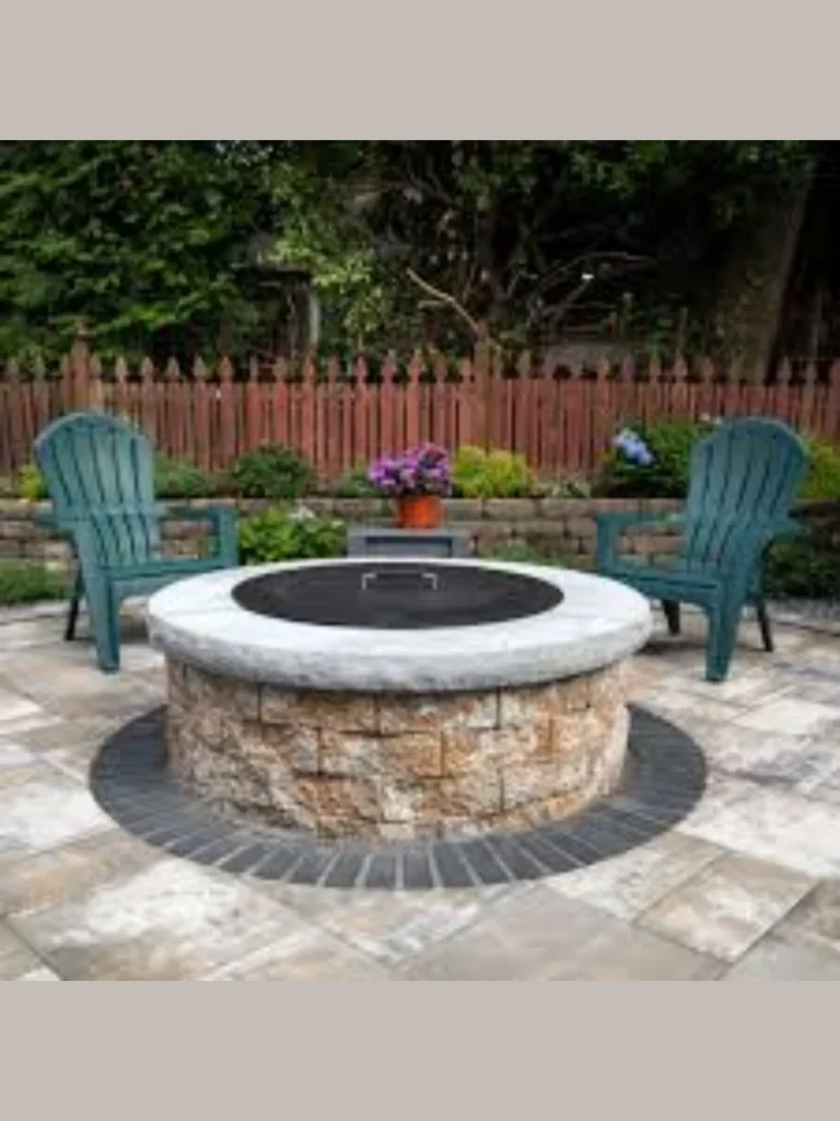 Classic Round Fieldstone Fire Pit for Traditional
