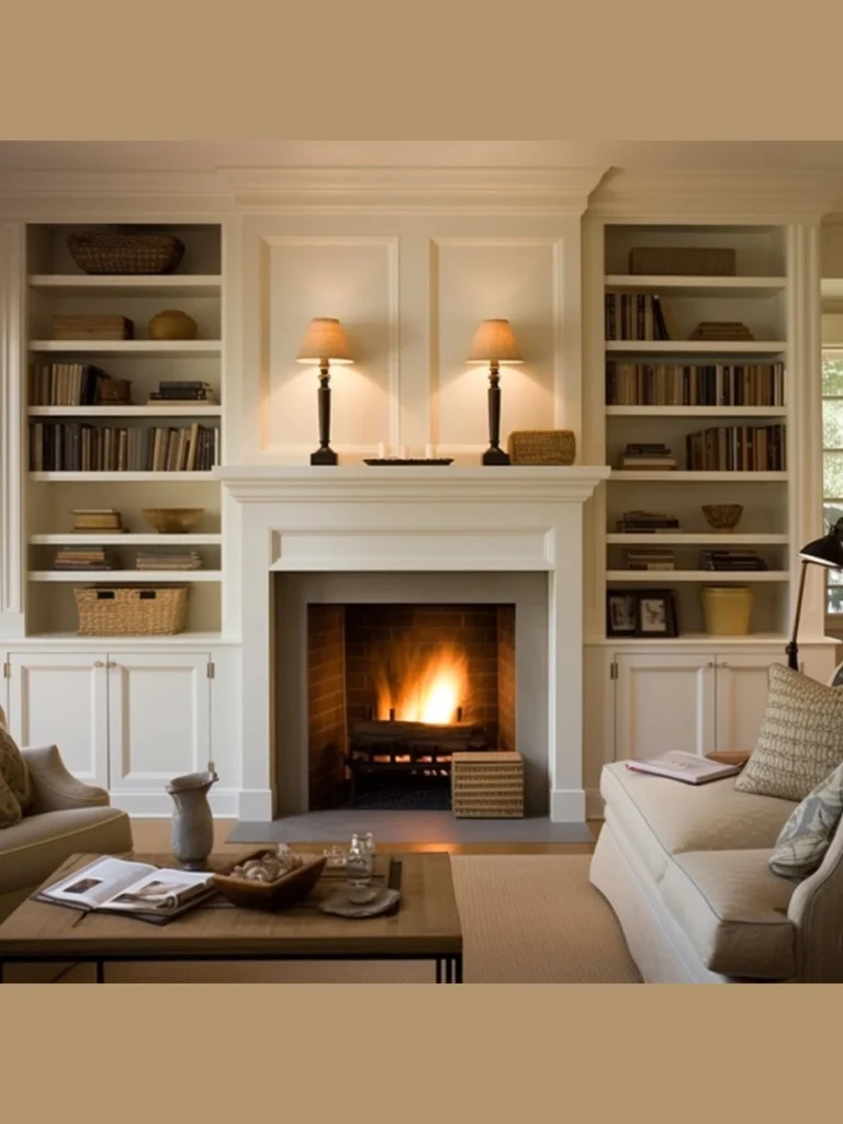 Classic Symmetrical White Shaker Bookcases