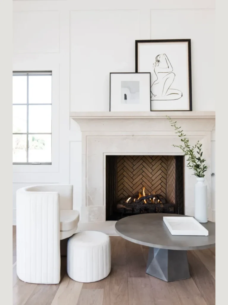 Classic White Herringbone Pattern