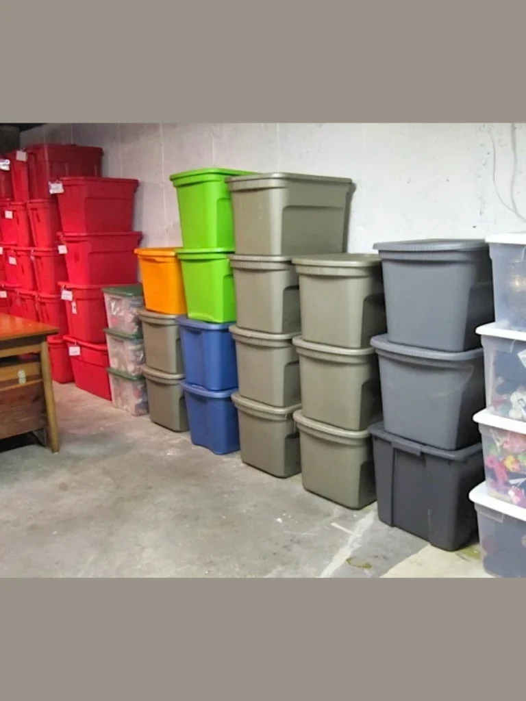 Color Coded Plastic Storage Totes