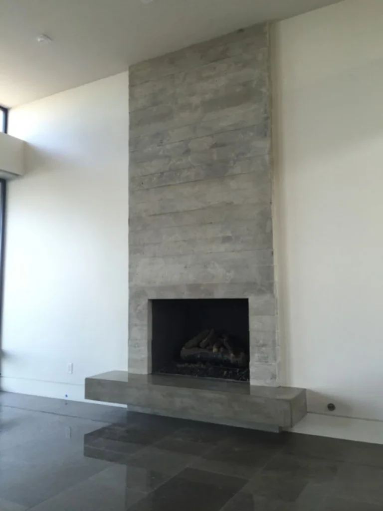 Contemporary Floating Marble Hearth Slab 