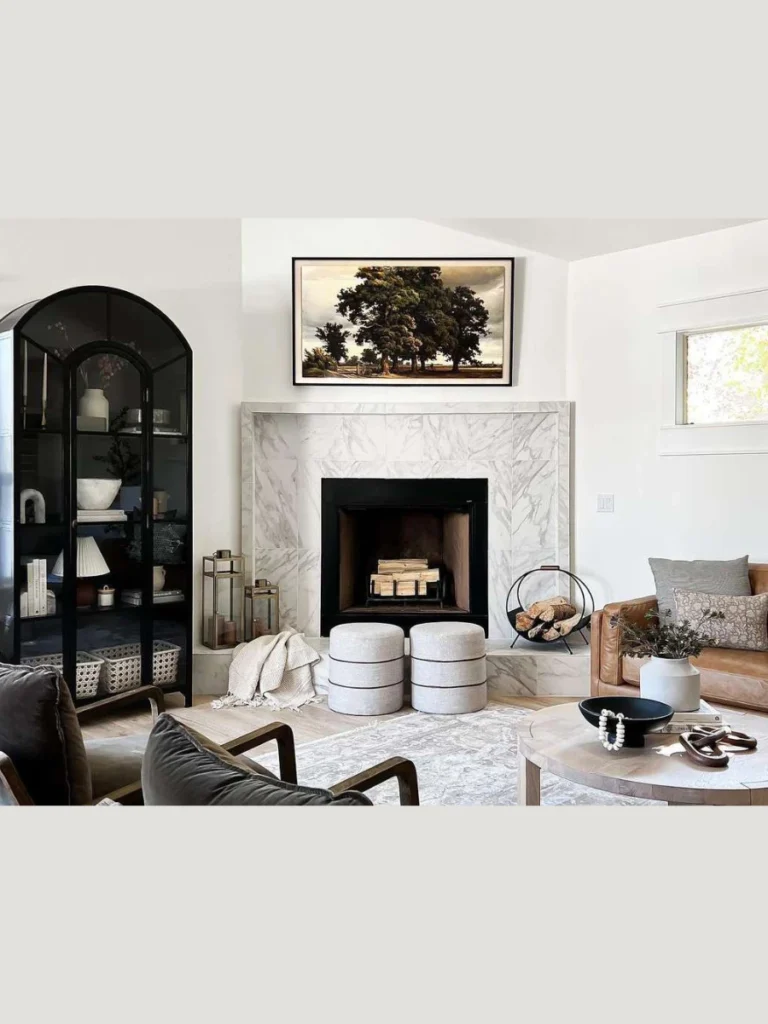 Corner Fireplace TV Diagonal Layout