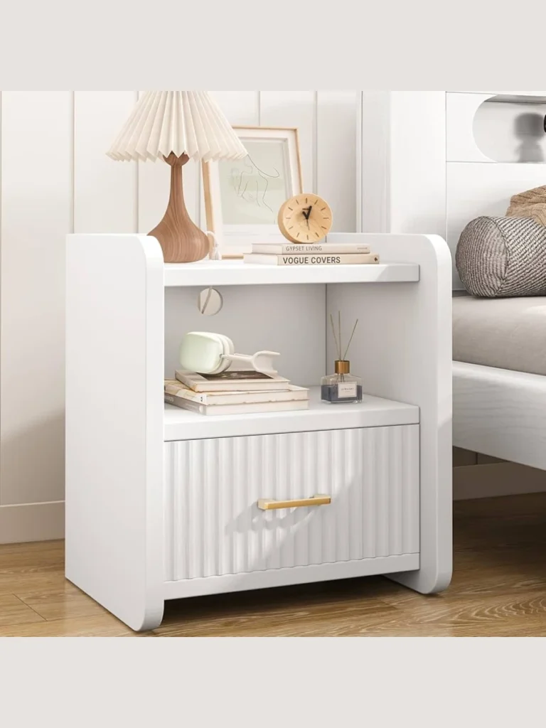 Corner Nightstands With Integrated Charging Stations