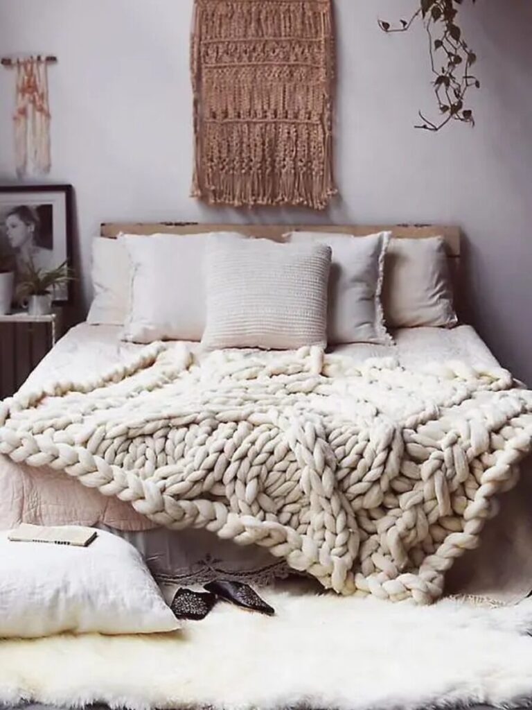 Creating Texture with Chunky Knit Wool Throws