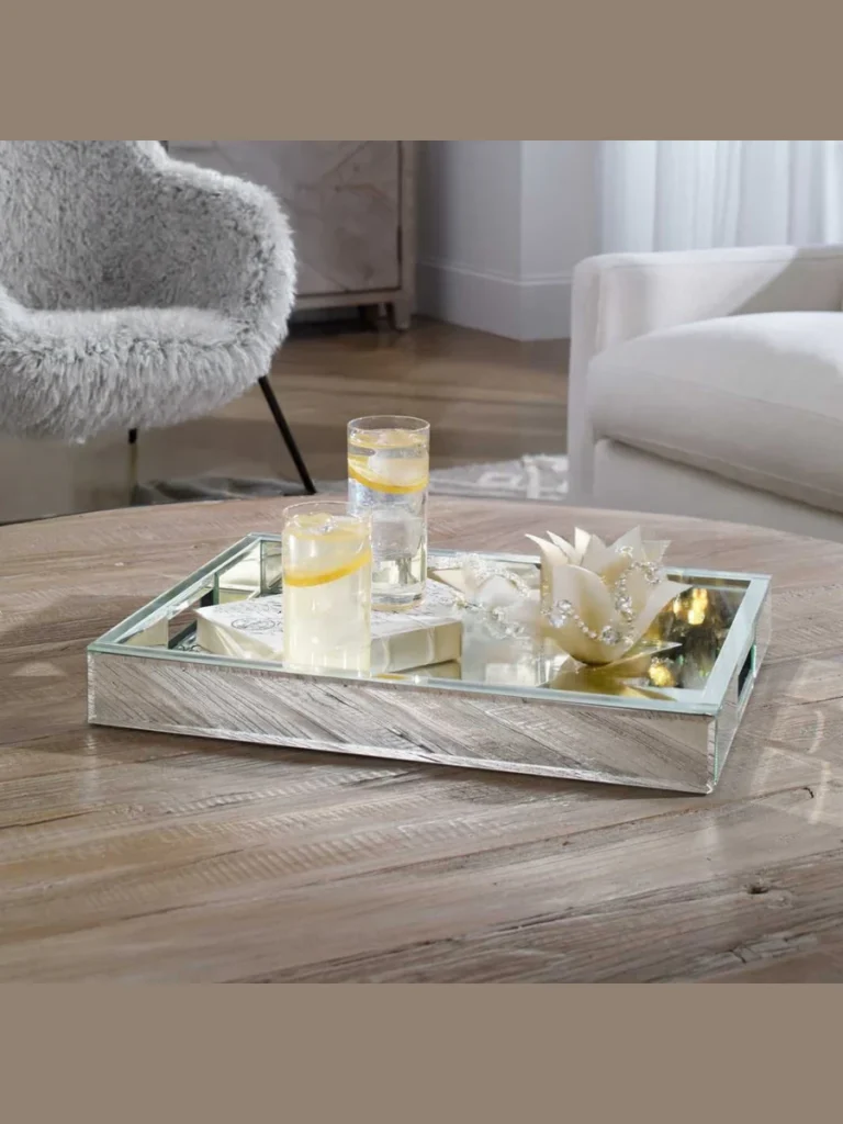 Deep Mirror Polished Nickel Accent Trays