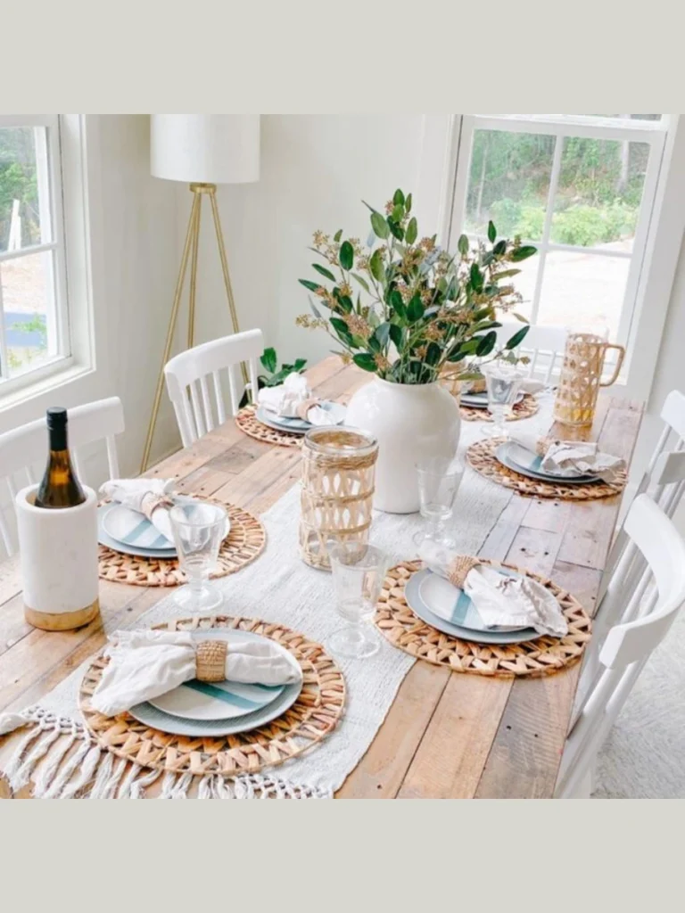 Defining Tables with Woven Seagrass Placemats