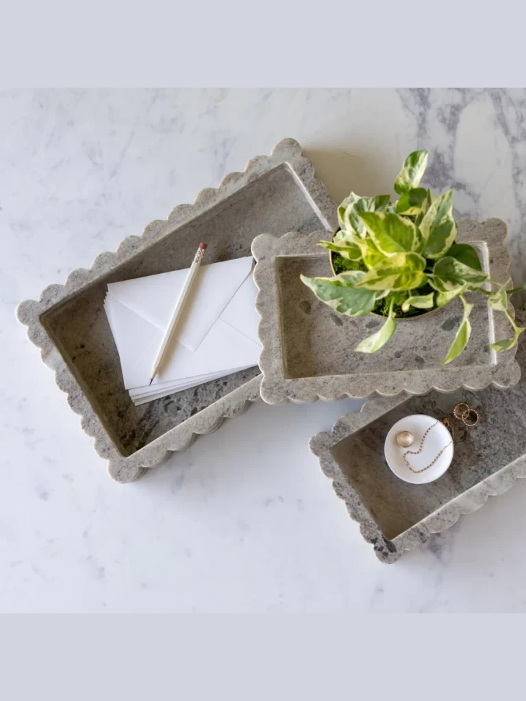 Defining Zones with Scalloped Marble Trays