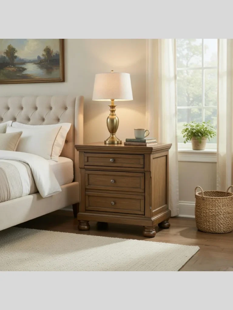 Distressed Chestnut Bedside Nightstands
