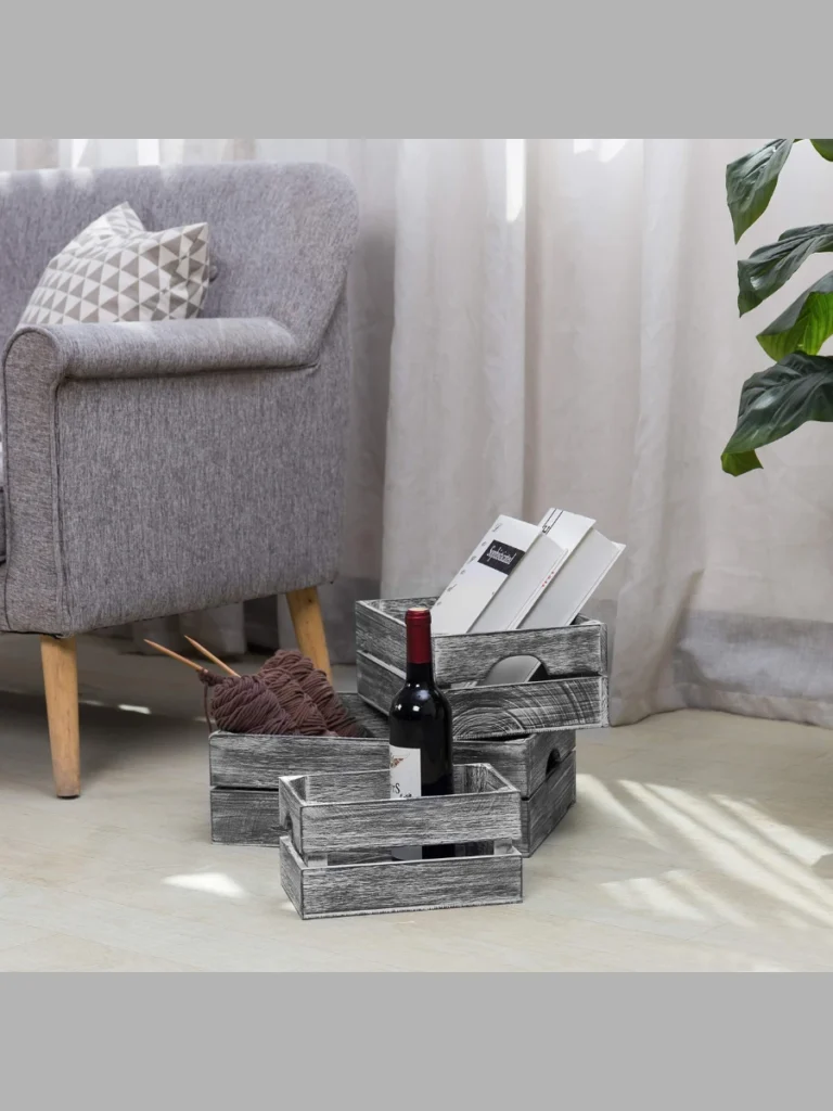 Distressed Grey Washed Spruce Crates