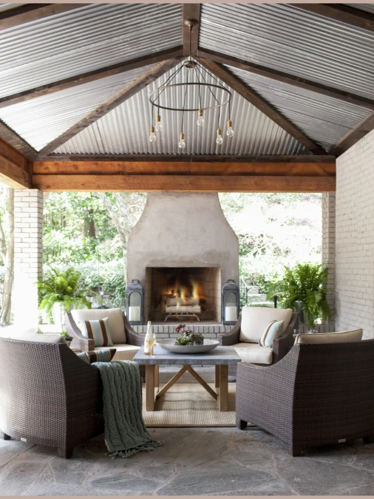 Double Sided Fireplaces for Large Patios