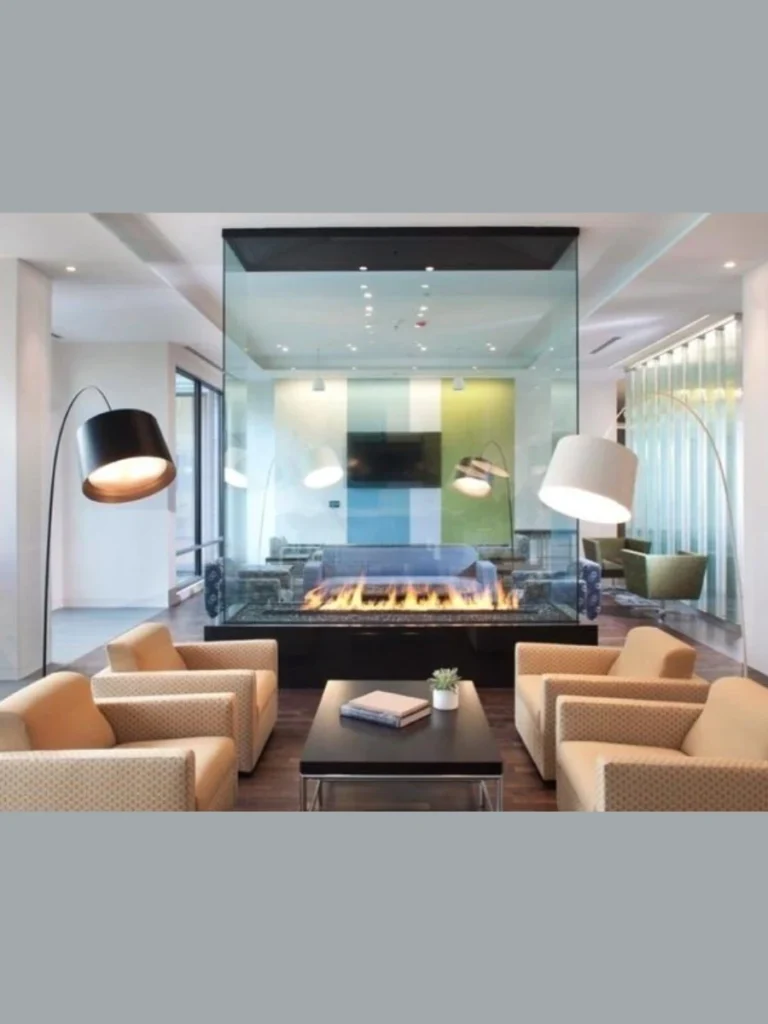 Double Sided Glass Fireplace Dividers