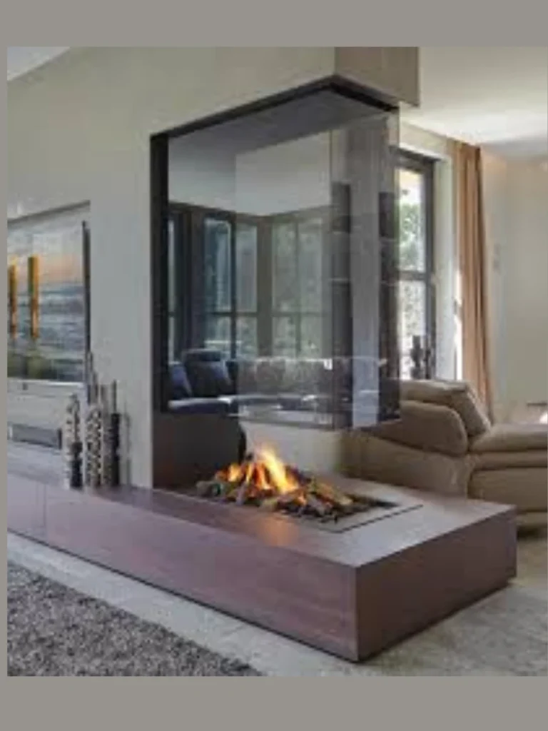 Double Sided Room Divider Fireplaces