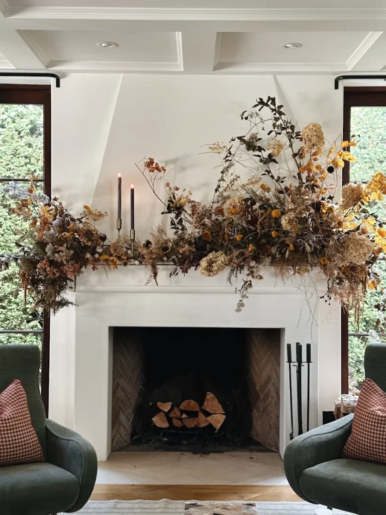 Dried Eucalyptus and Gold Leaf for a Botanical Twist