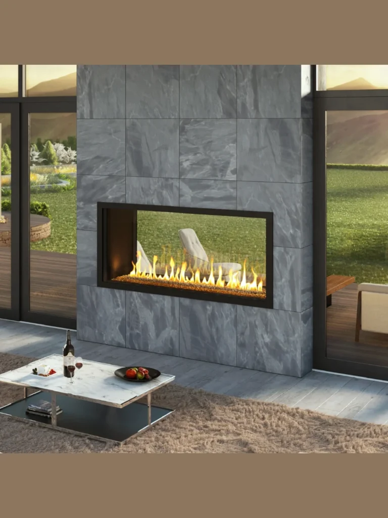 Dual Sided Outdoor Fireplace for Maximum Privacy Homes