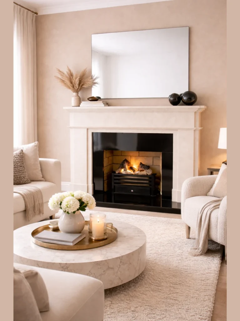 Elegant Crema Marfil Modern Hearth