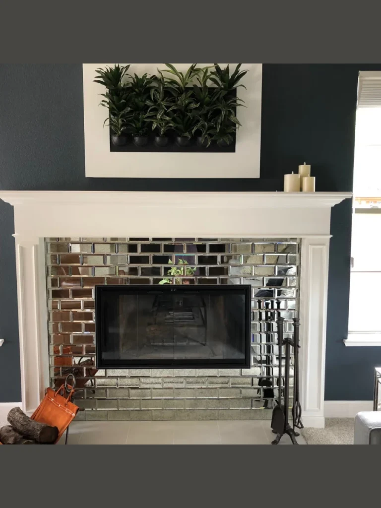 Elegant Mirrored Tiles for Added Depth