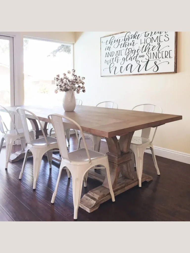 Farmhouse Tables with Painted Bases for Character