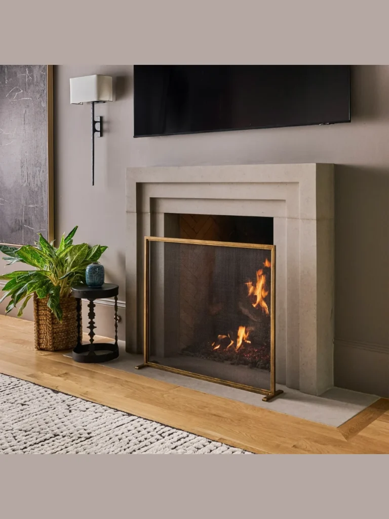 Minimalist Glass Fireplace Screens