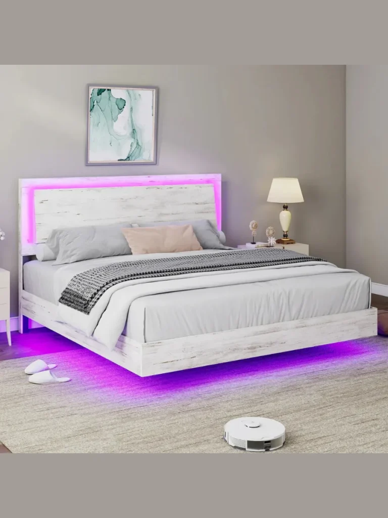 Floating Bed Frames with LED Lighting