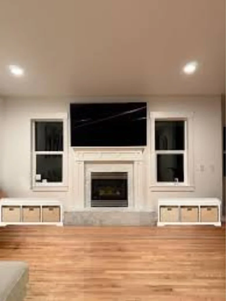 Floating Hearth Benches for Extra Seating