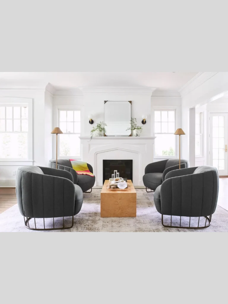 Floating Seating With A See Through Fireplace