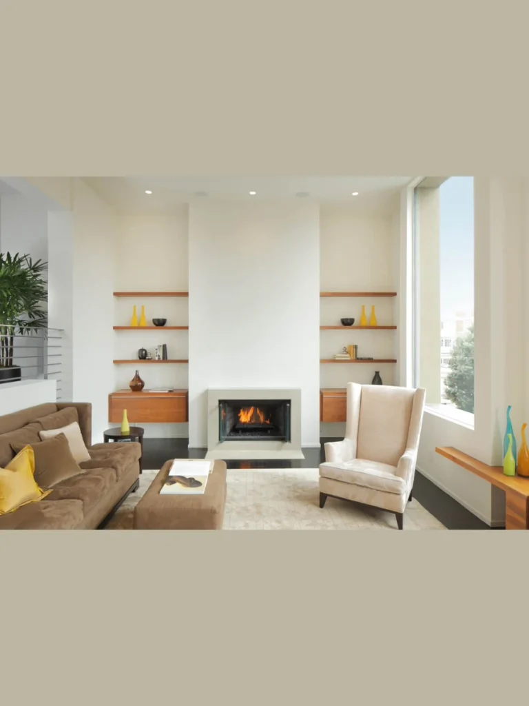 Floating Symmetrical Shelf And Bench Layout